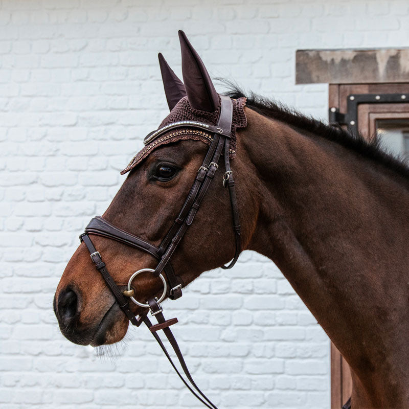 Kentucky Horsewear - Bonnet Long stone & Pearl anti-bruits marron | - Ohlala