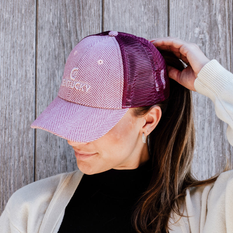 Kentucky Horsewear - Casquette Trucker Laine rose clair | - Ohlala