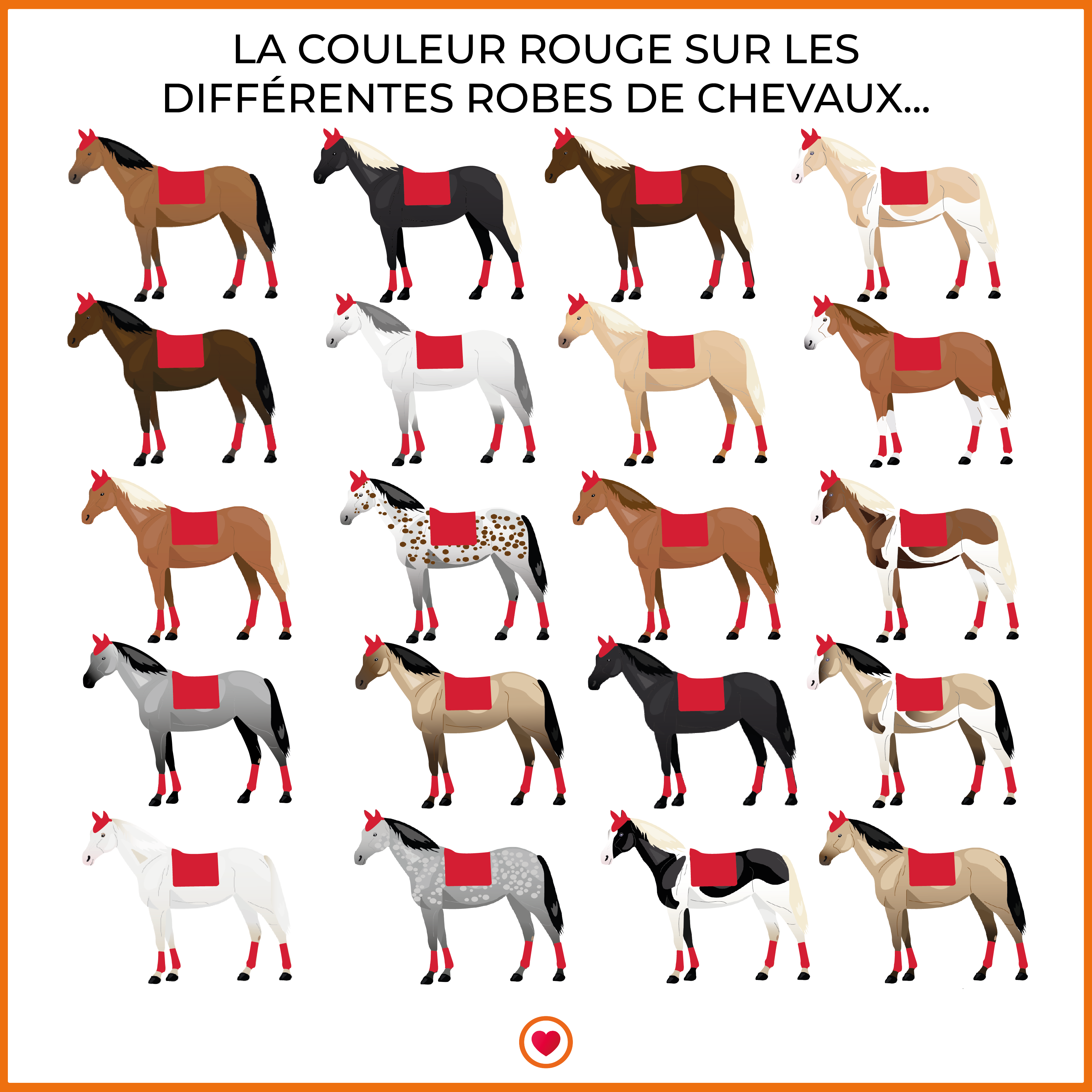 Oxxer - Tapis de selle Intemporels rouge | - Ohlala