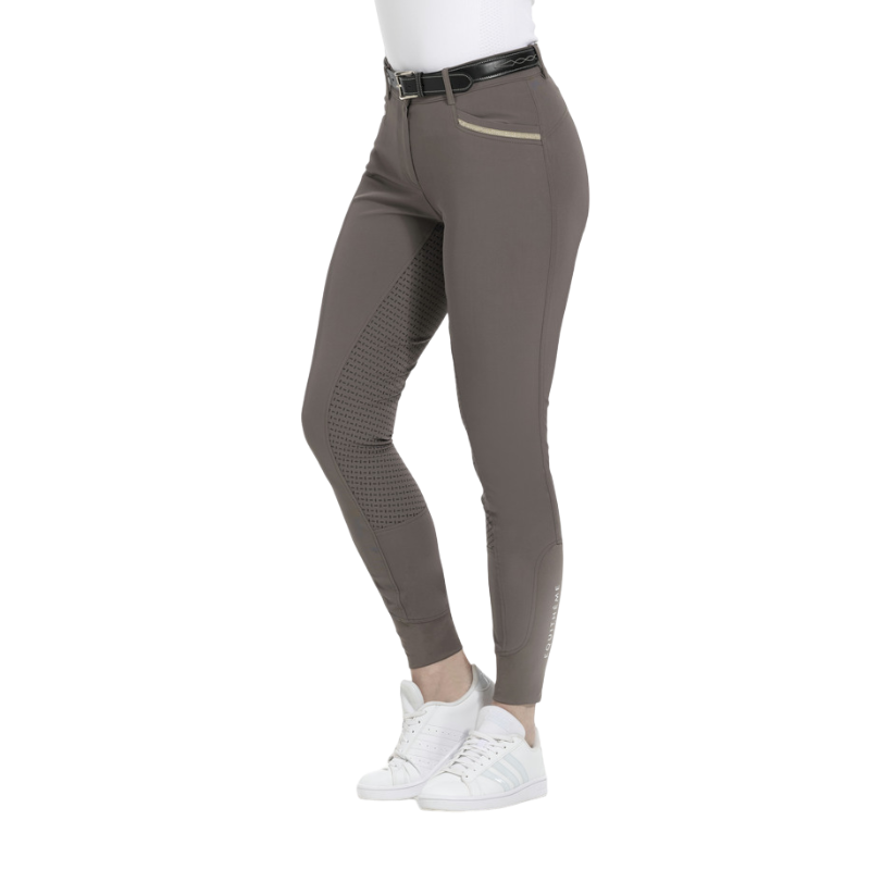 Equithème - Pantalon d'équitation femme full grip Gizel taupe | - Ohlala