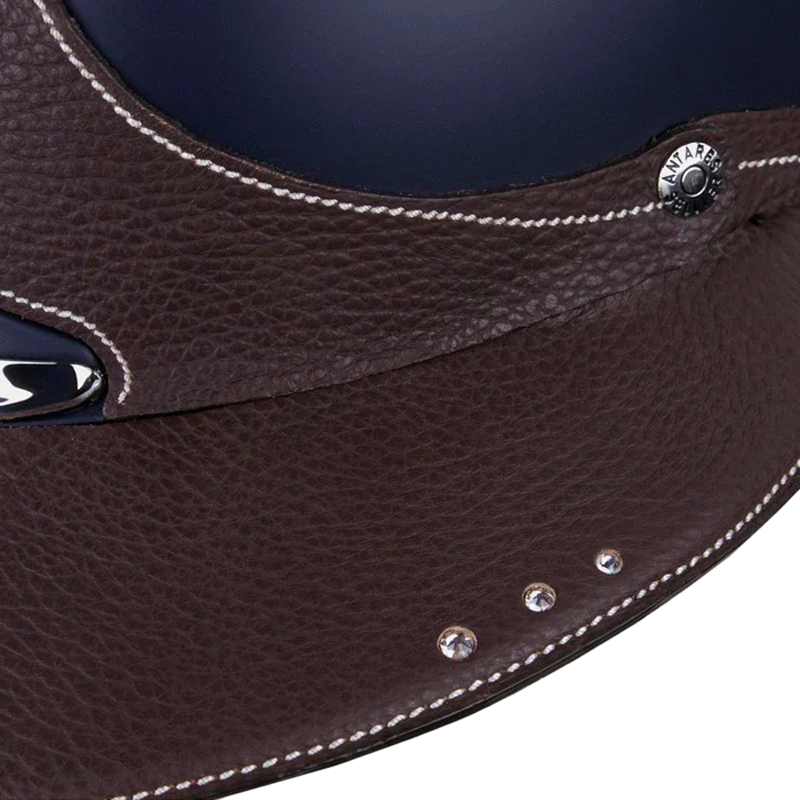 Antarès Sellier - Casque Galaxy Visière Strass Eclipse Bleu / Marron | - Ohlala