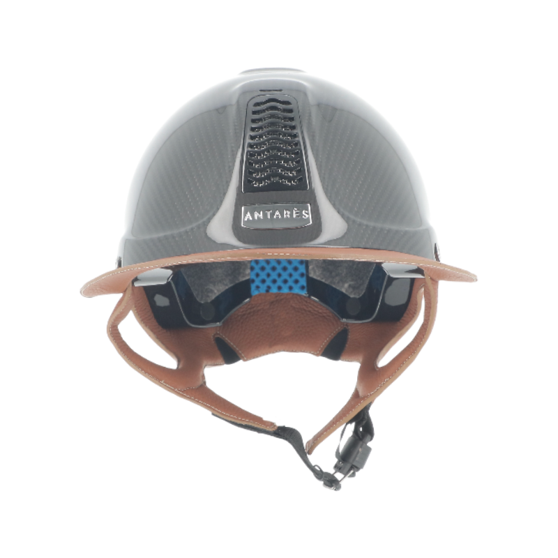 Antarès Sellier - Black Carbon Precision Riding Helmet with Brown Eclipse Visor 
