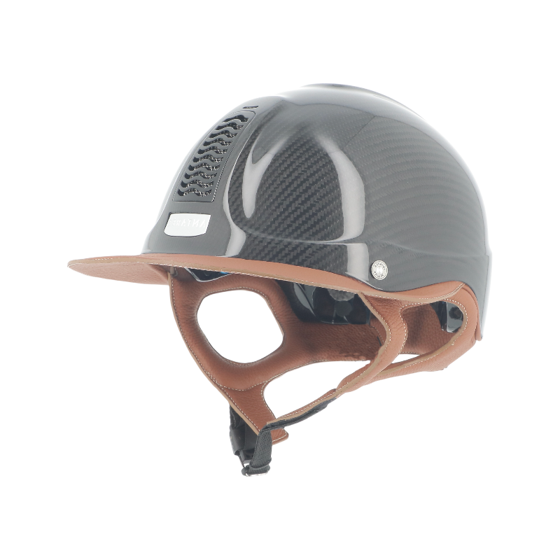 Antarès Sellier - Black Carbon Precision Riding Helmet with Brown Eclipse Visor 