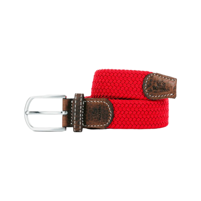 Billybelt - Ceinture tressée élastique Rouge grenade | - Ohlala