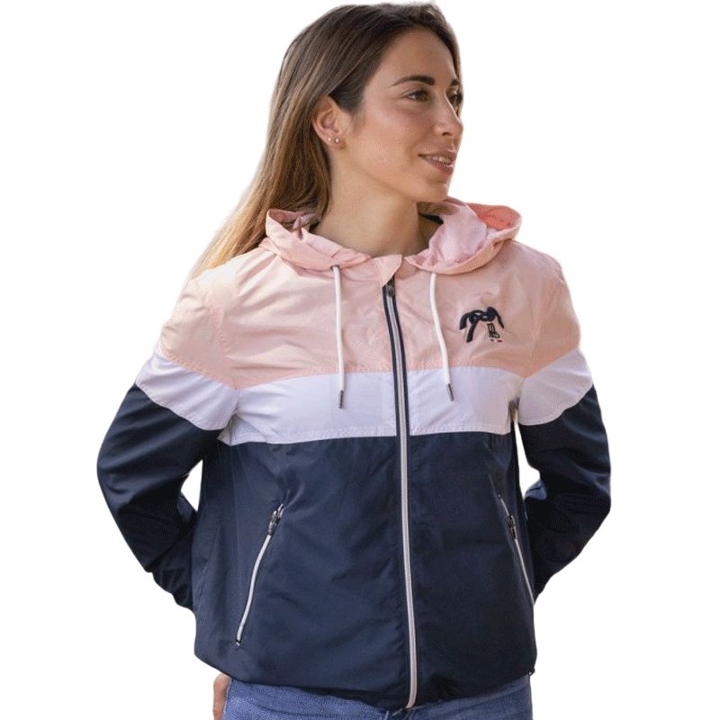 Pénélope Store - Veste coupe vent Celecce marine/ rose | - Ohlala