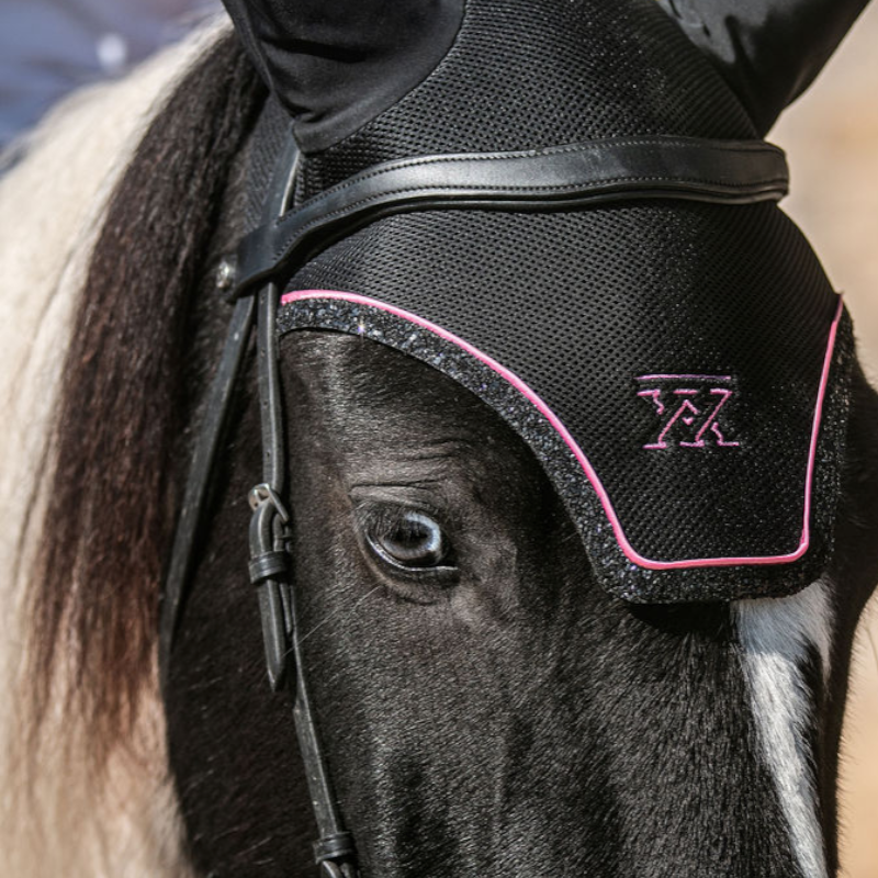 Oxxer - Bonnet pour chevaux Accent noir/ fushia | - Ohlala