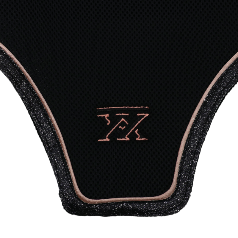 Oxxer - Bonnet pour chevaux Accent noir/ pêche | - Ohlala