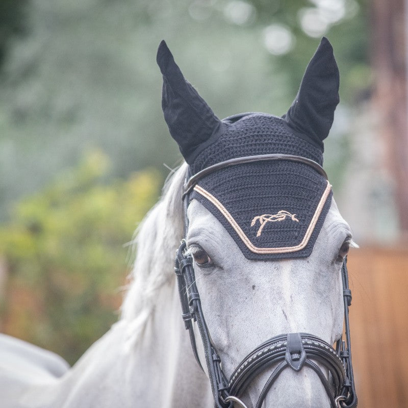 Pénélope - Bonnet Selllier Fly Cotton Noir/ Rose Gold