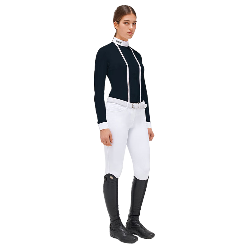 Cavalleria Toscana - Polo manches longues de concours femme marine | - Ohlala