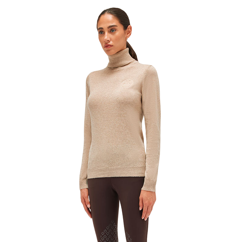 Cavalleria Toscana - Pull à col roulé femme cachemire cappuccino | - Ohlala