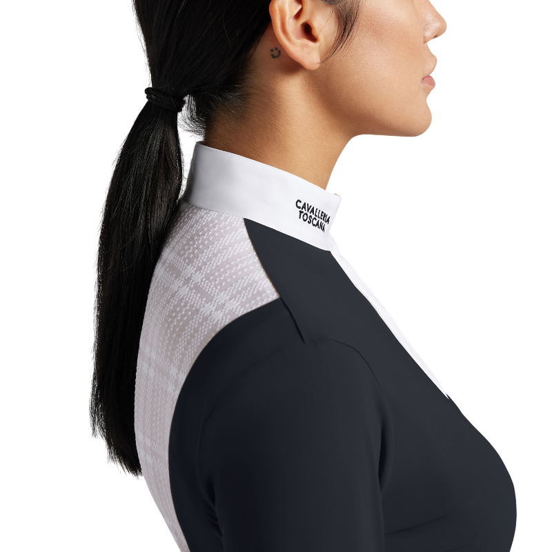Cavalleria Toscana - Polo de concours manches longues femme CT Jersey marine