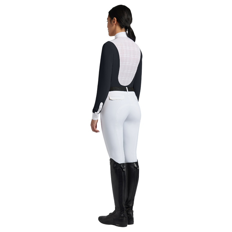 Cavalleria Toscana - Polo de concours manches longues femme CT Jersey marine