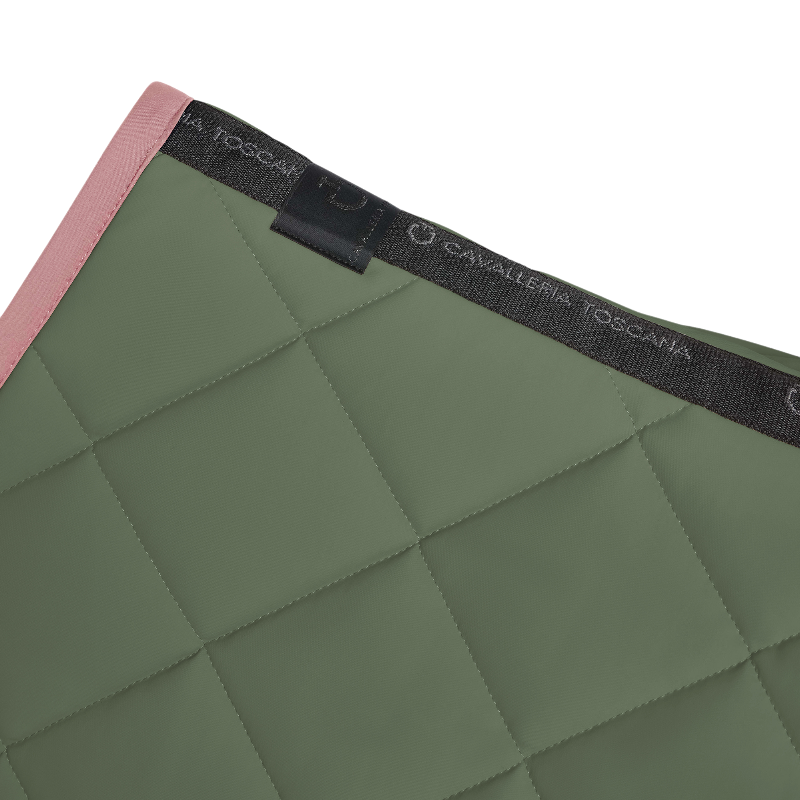 Cavalleria Toscana - Tapis de selle Diamond Quilted Jersey forest green/ candy pink