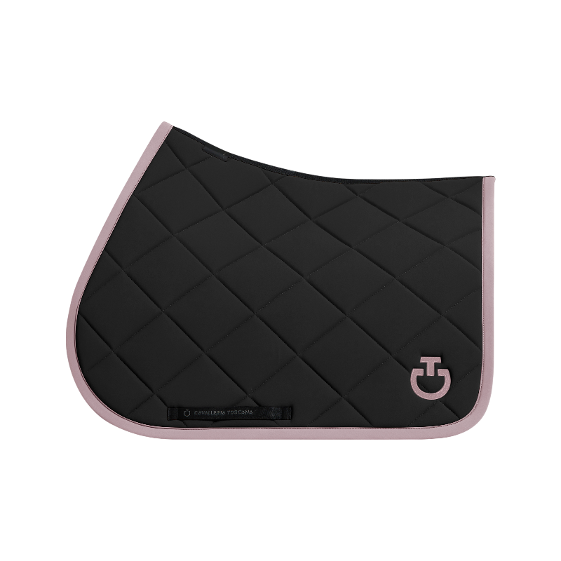 Cavalleria Toscana - Tapis de selle Diamond Quilted Jersey noir/ violet ice | - Ohlala