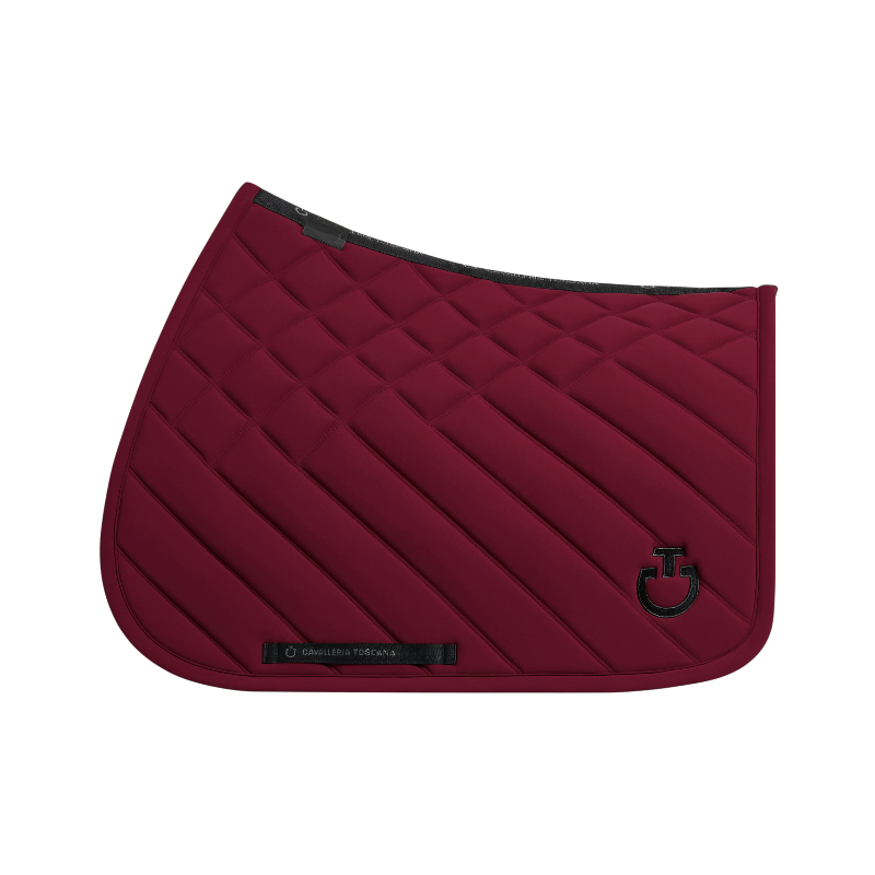 Cavalleria Toscana - Tapis de selle Diamonds and Lines bordeaux | - Ohlala