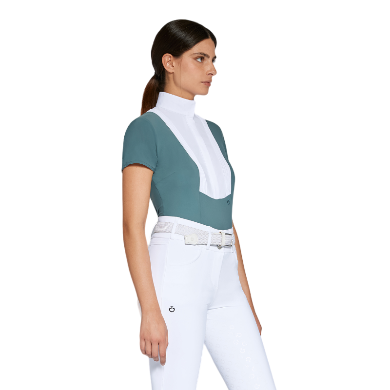 Cavalleria Toscana - Polo de concours manches courtes femme American peacook green | - Ohlala