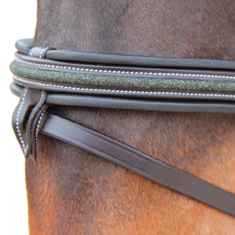 Canter - Bridon muserolle croisée Mylord marron/ vert