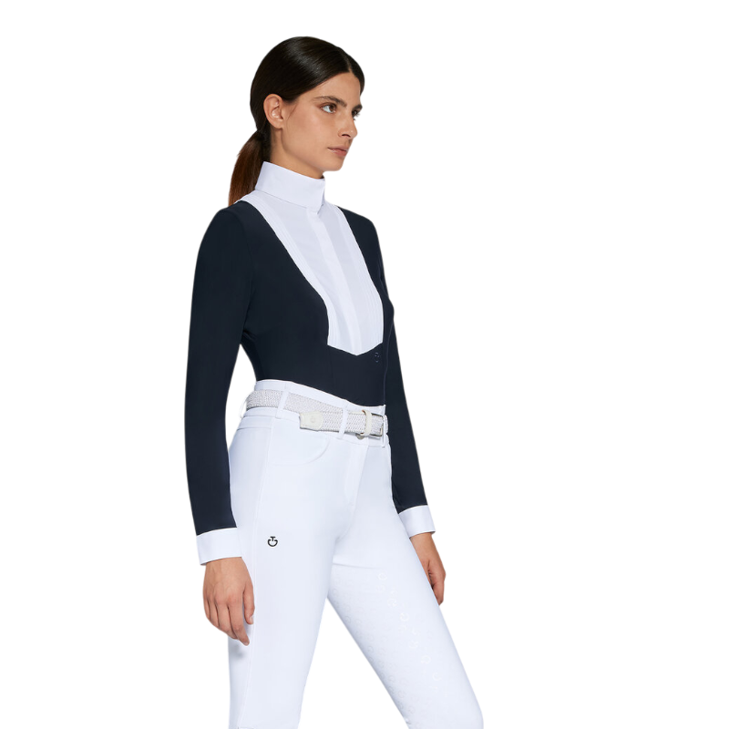 Cavalleria Toscana - Polo de concours manches longues femme Americain marine