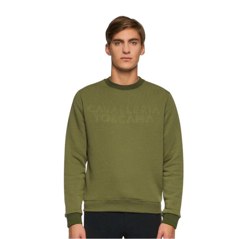 Cavalleria Toscana - Sweat avec logo en relief homme foliage green | - Ohlala