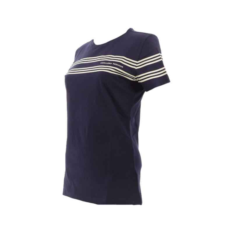 Cavalleria Toscana - T-shirt marinière femme coton marine | - Ohlala