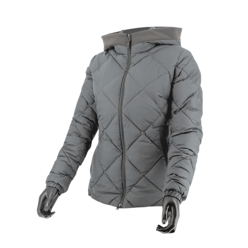 Cavalleria Toscana - Women's gray quilted hooded down jacket