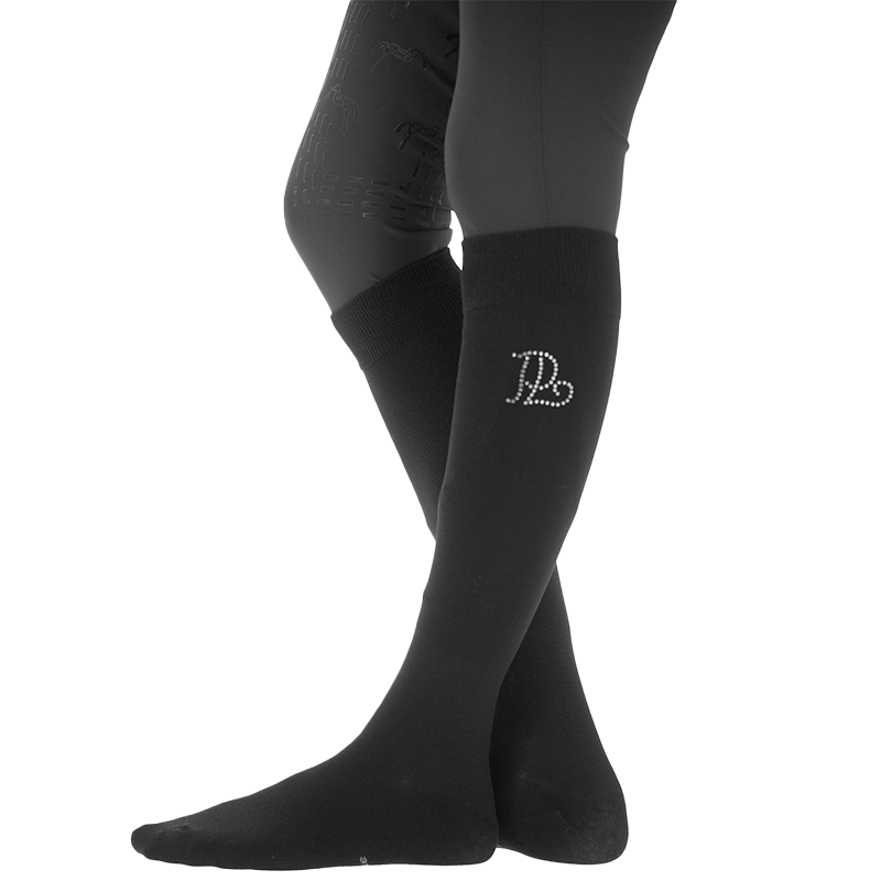 Pénélope - Chaussette d'équitation Luxe Strass noir