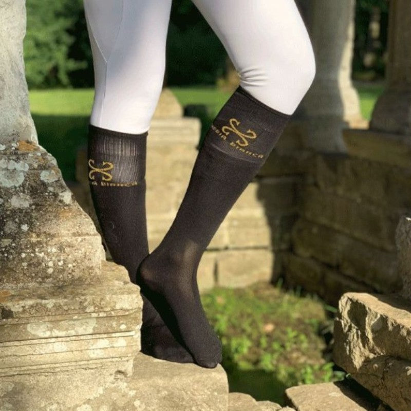 Sabbia Bianca - Chaussettes d'équitation Sabbia noir/ doré (x1)