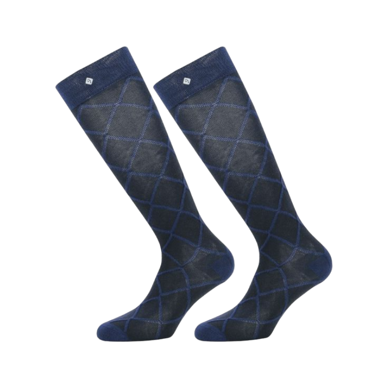 Equithème - Chaussettes d'équitation Roman marine | - Ohlala