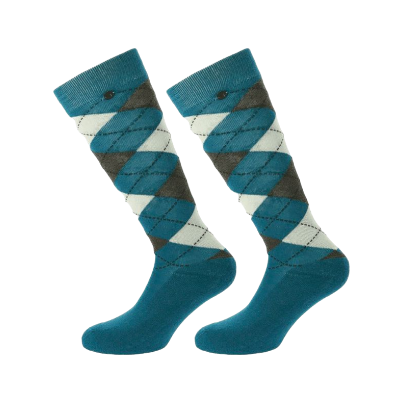 Equithème - Sapphire/Ecru Argyle Socks (x1)