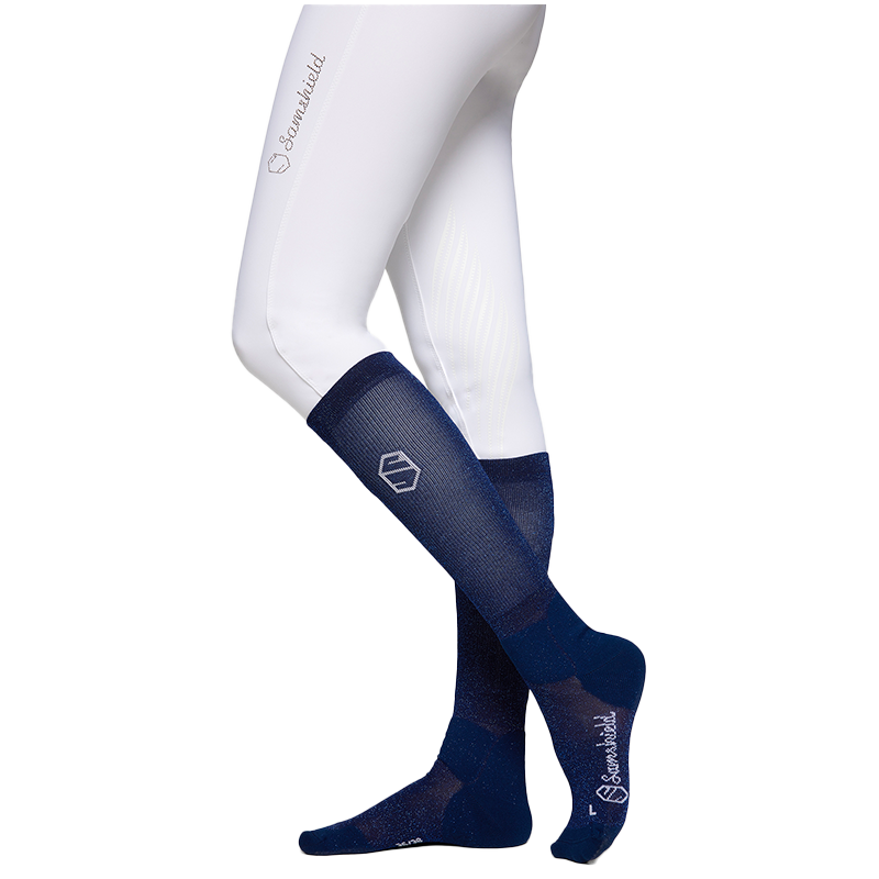 Samshield - Chaussettes d'équitation Balzane Glitter saphire | - Ohlala
