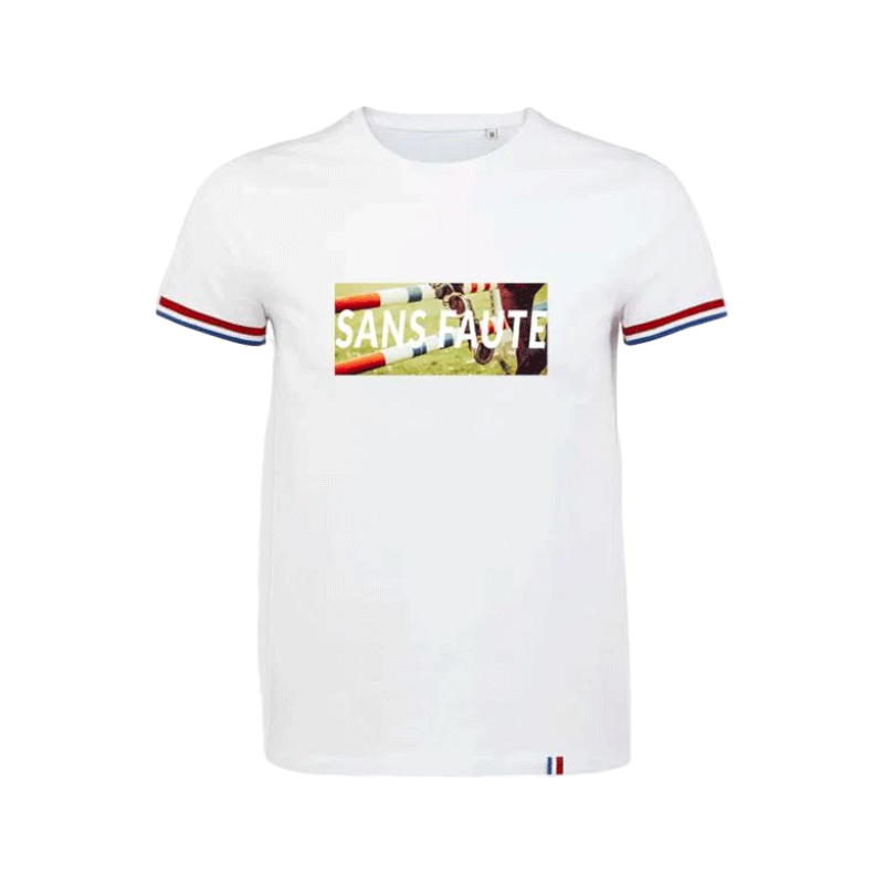 Collection Equine - T-shirt manches courtes Sans faute France blanc | - Ohlala
