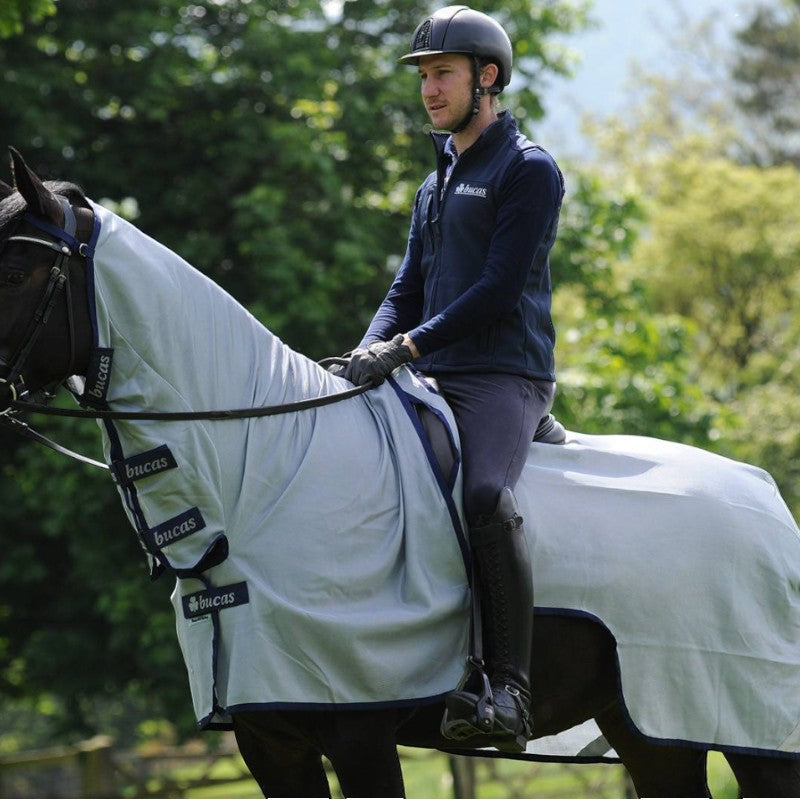 Bucas - Couverture anti-mouches Buzz-Off Riding bleu