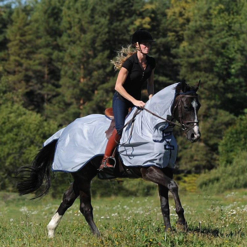 Bucas - Couverture anti-mouches Buzz-Off Riding bleu