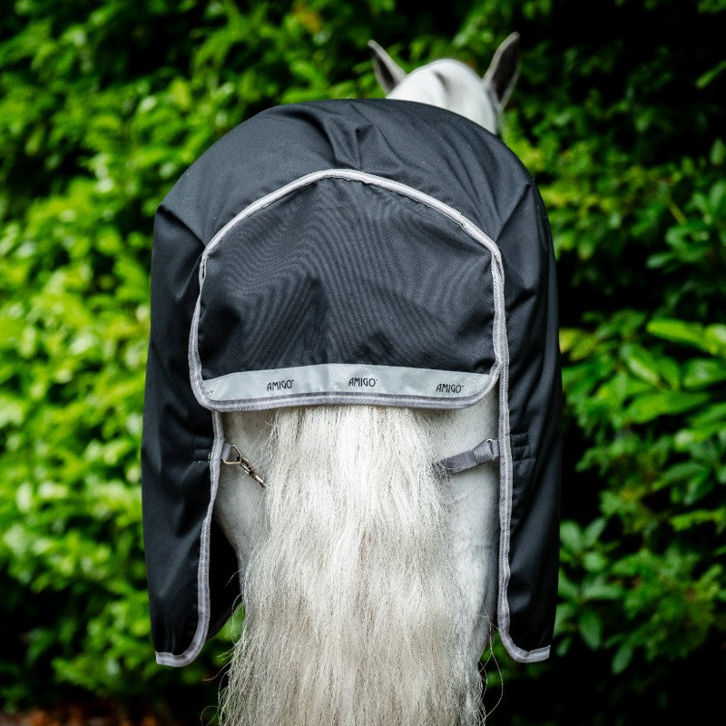 Horseware - Couverture d'extérieur Amigo Bravo 12 Plus noir/ titanium grey/ argent 250g