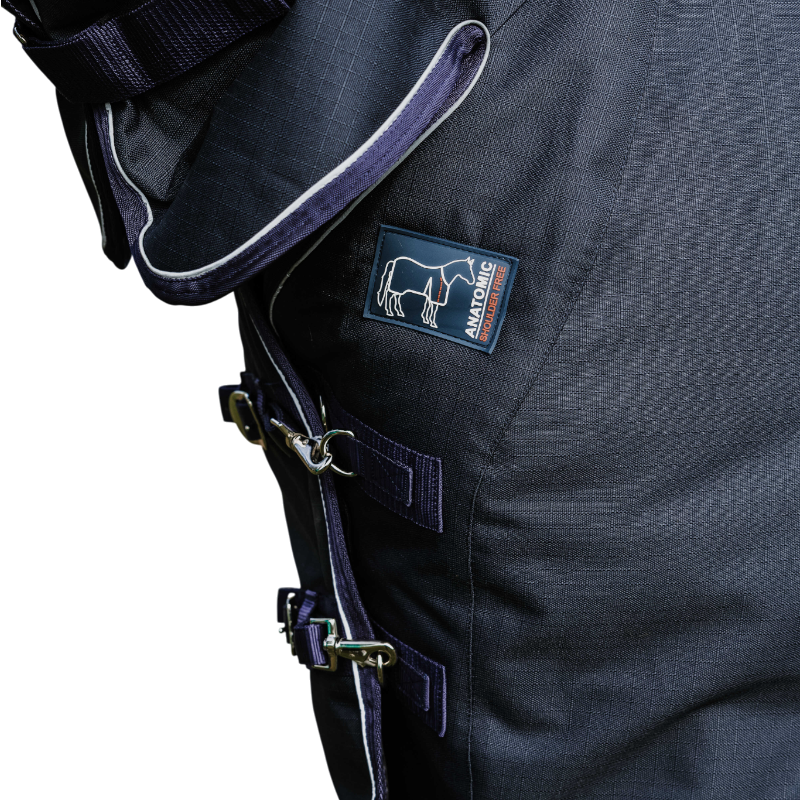 Equithème - Couverture d'extérieur Atomic Combo 1200 D marine 100g