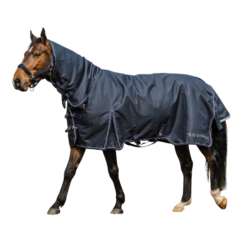 Equithème - Couverture d'extérieur Atomic Combo 1200 D marine 100g