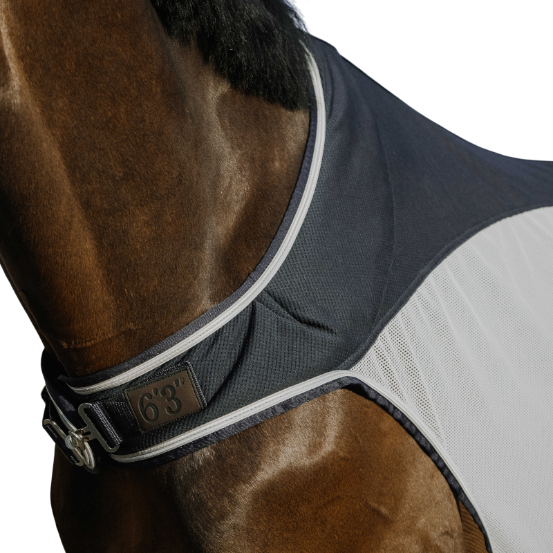 Equithème - Couverture de marcheur Flycool marine/ blanc | - Ohlala