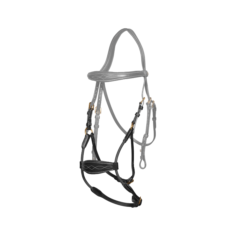Dyon - Hybride elastische neusriem D Collectie zwart 