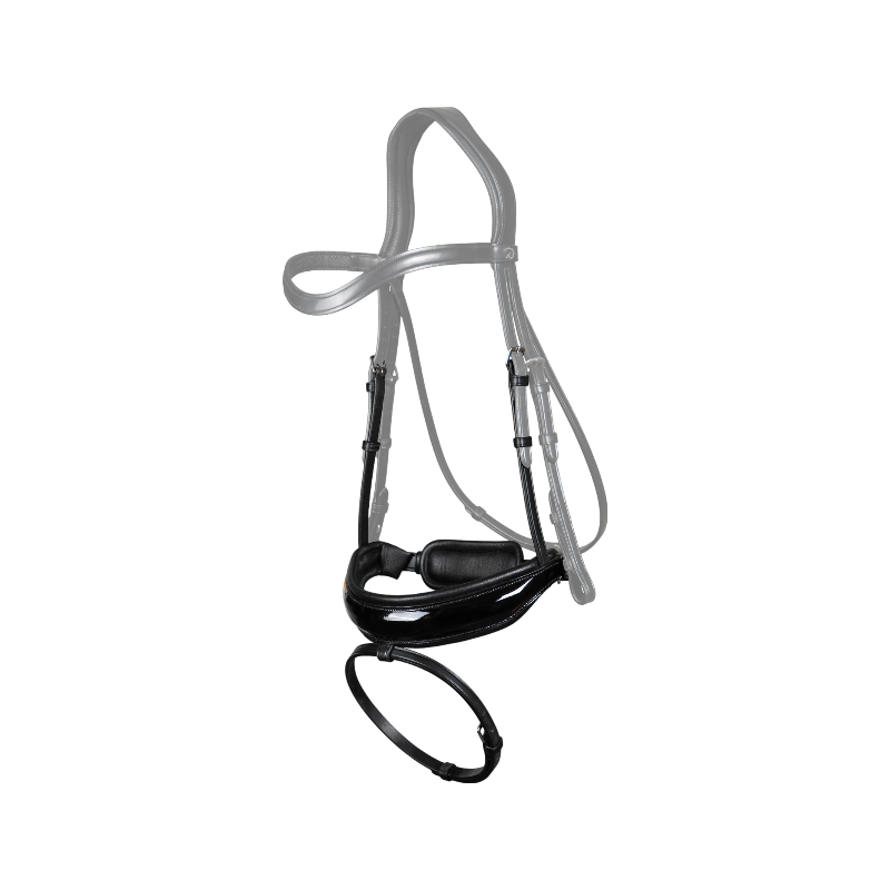Dyon - Wide patent leather noseband New English collection black 