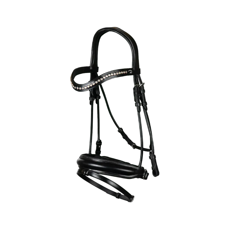 Dyon - Bridon muserolle combinée moyenne pull-back Rond Leather Collection noir