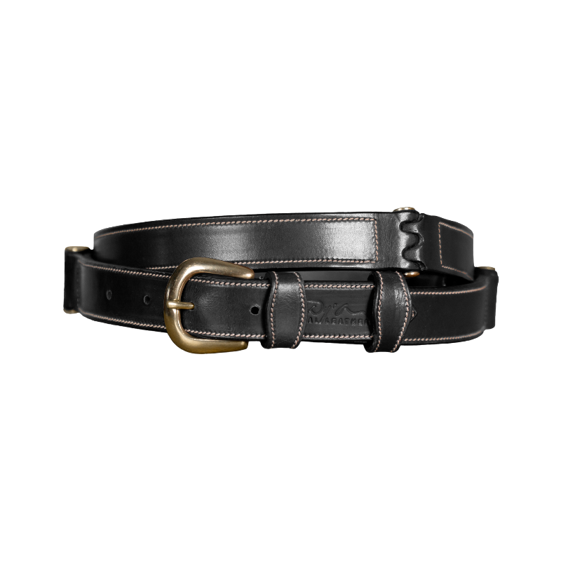 Dyon - Ceinture en cuir plat noir