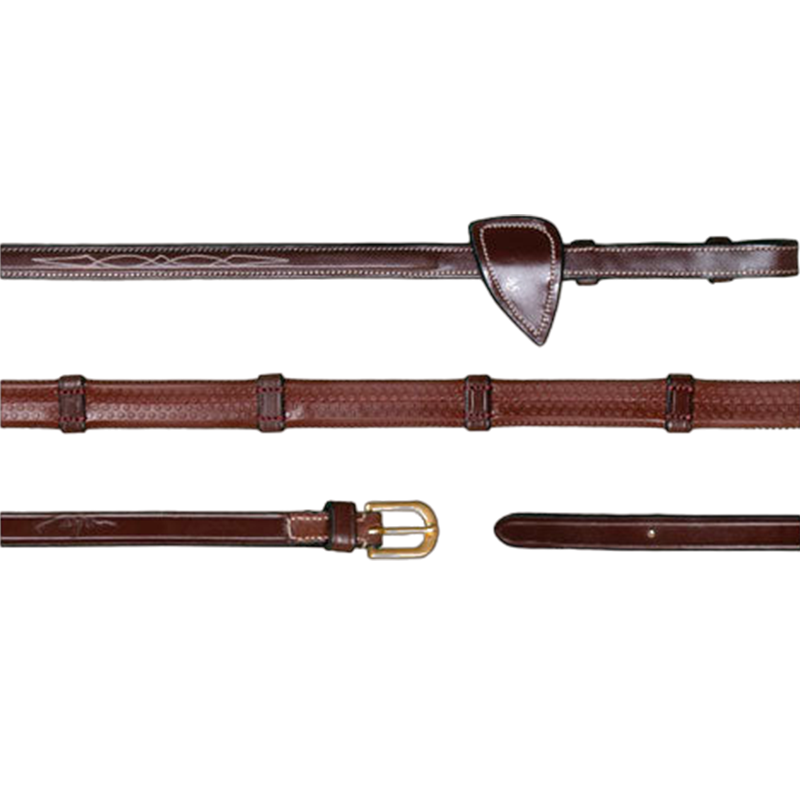 Dyon - 1/2 rubber reins with 7 stops D Brown collection