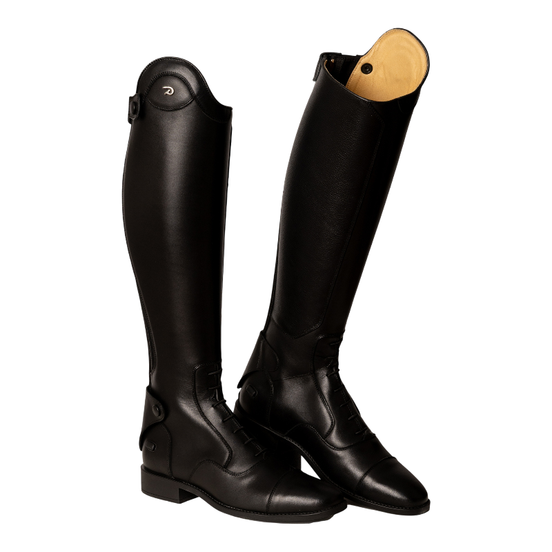 Dyon - Paardenlaarzen met zwarte smalle veters +2 