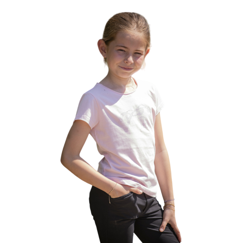 Eden by Pénélope - T-shirt manches courtes enfant Iconic Strass rose | - Ohlala