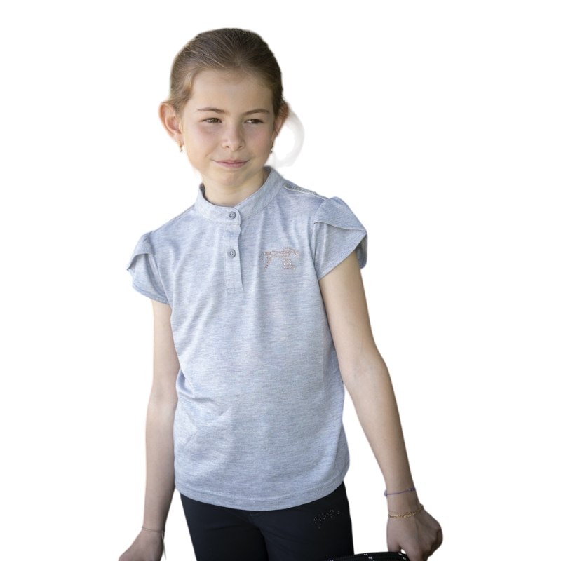 Eden by Pénélope - Kinder polo met korte mouwen Julieta grijs 