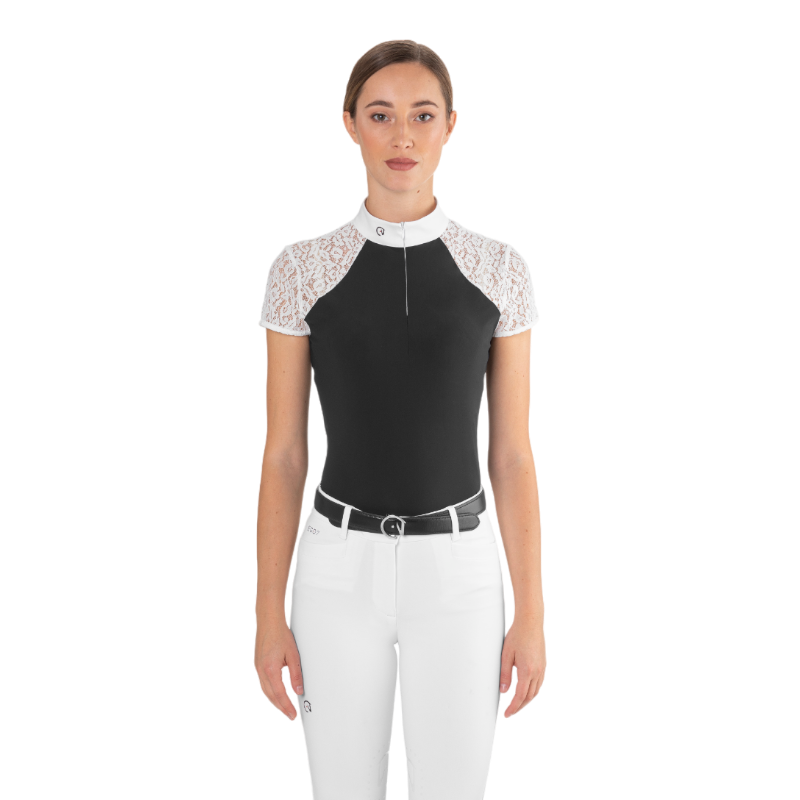 Ego7 - Polo de concours manches courtes femme Florentine noir | - Ohlala