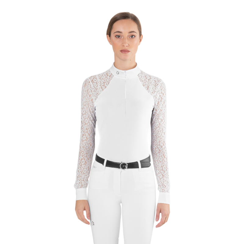 Ego7 - Polo de concours manches longues femme Florentine blanc | - Ohlala