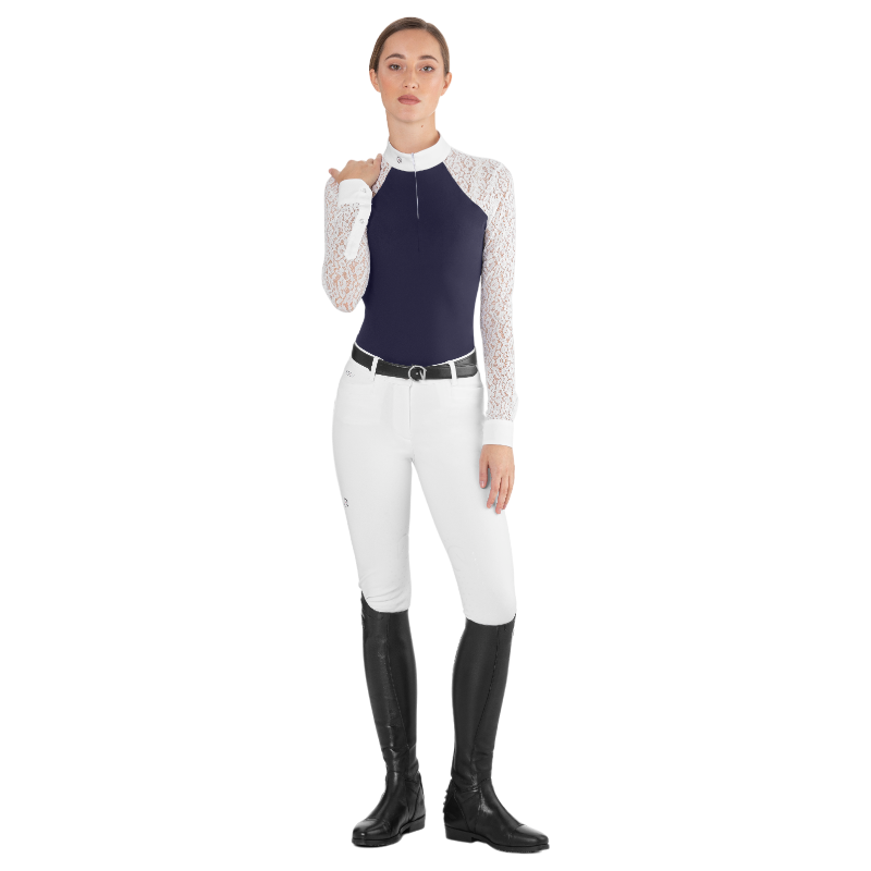 Ego7 - Polo de concours manches longues femme Florentine marine | - Ohlala
