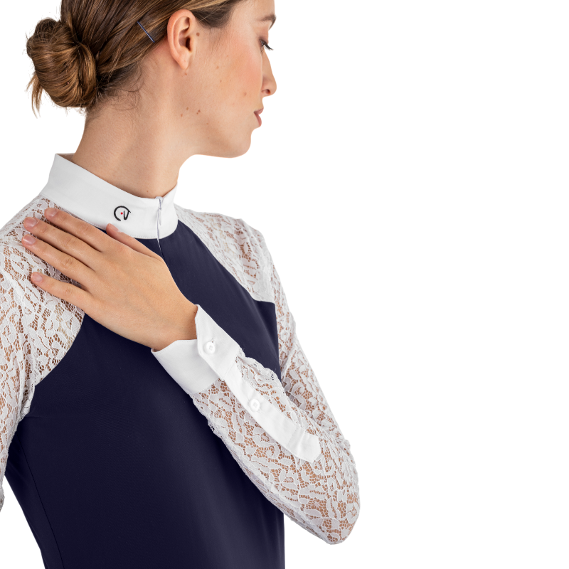 Ego7 - Polo de concours manches longues femme Florentine marine | - Ohlala