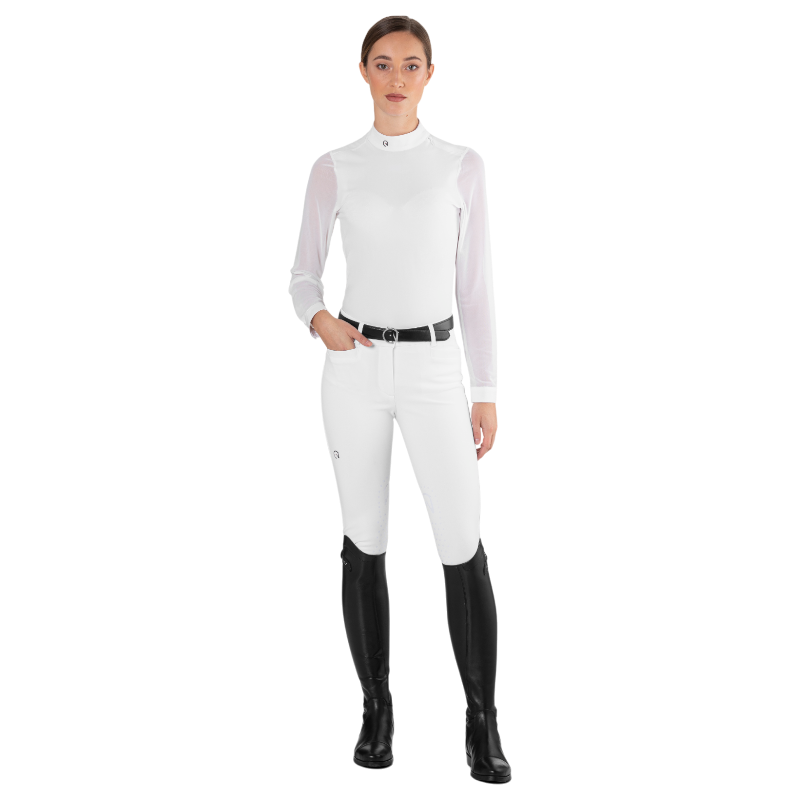 Ego7 - Polo de concours manches longues femme Rita blanc | - Ohlala